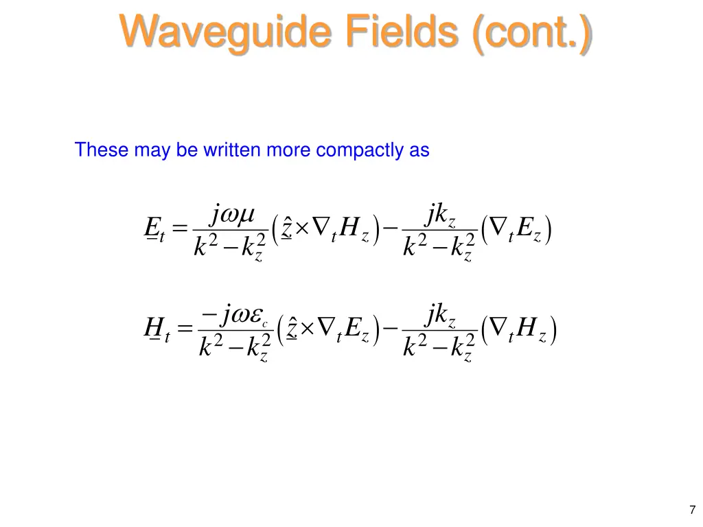 waveguide fields cont