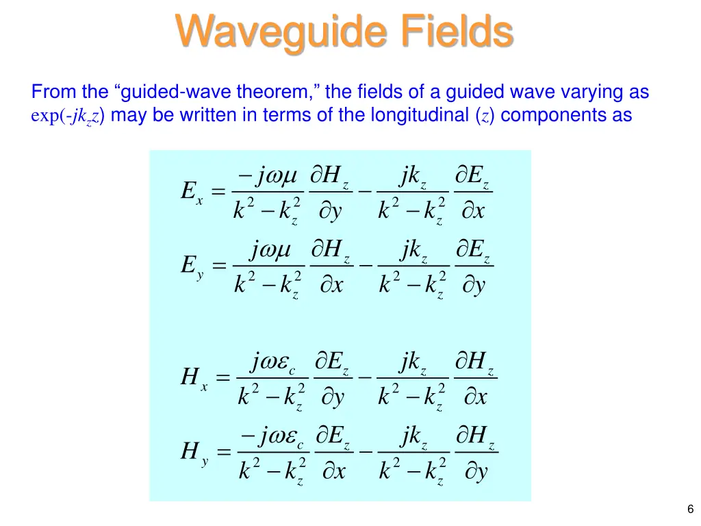 waveguide fields