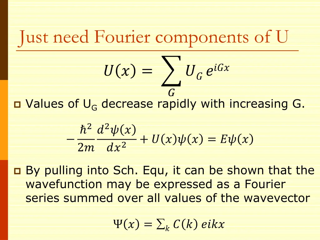 just need fourier components of u