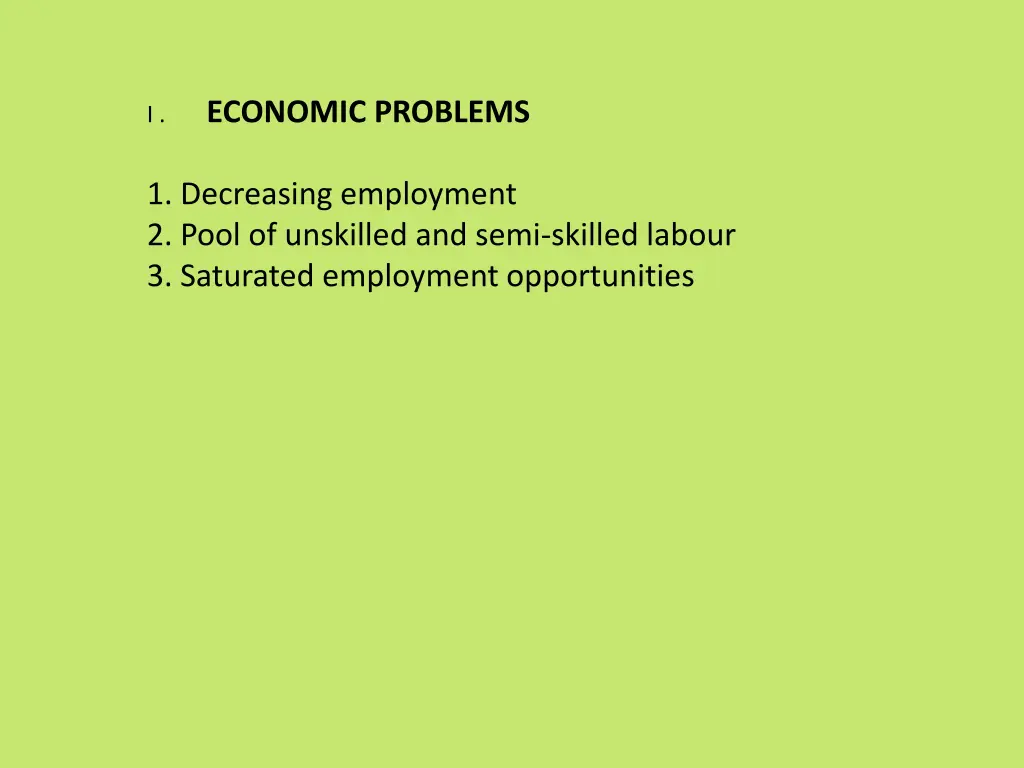 i economic problems