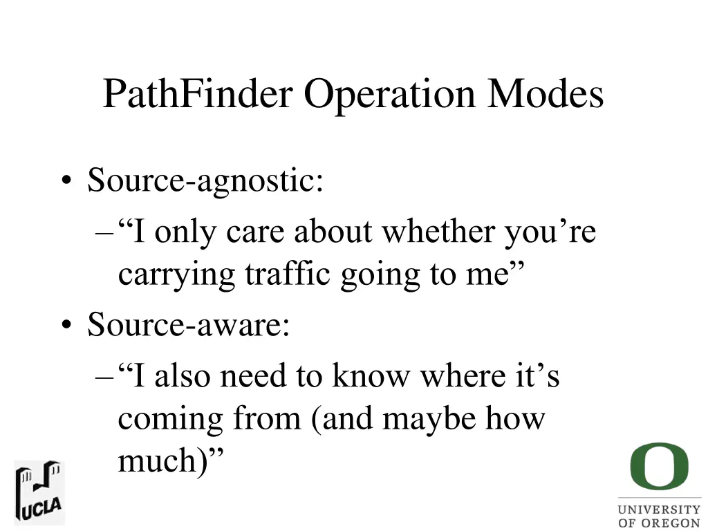 pathfinder operation modes