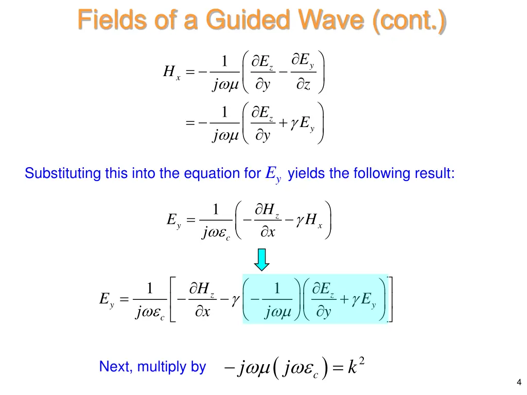 fields of a guided wave cont 1