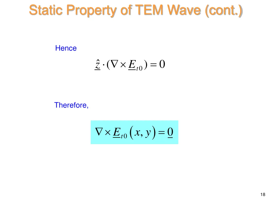 static property of tem wave cont 2