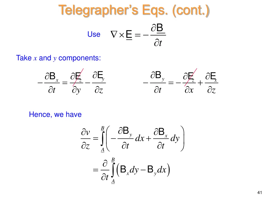telegrapher s eqs cont 1