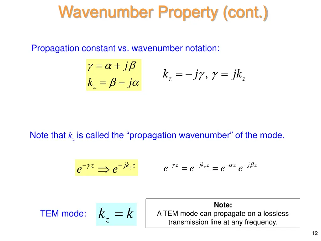 wavenumber property cont