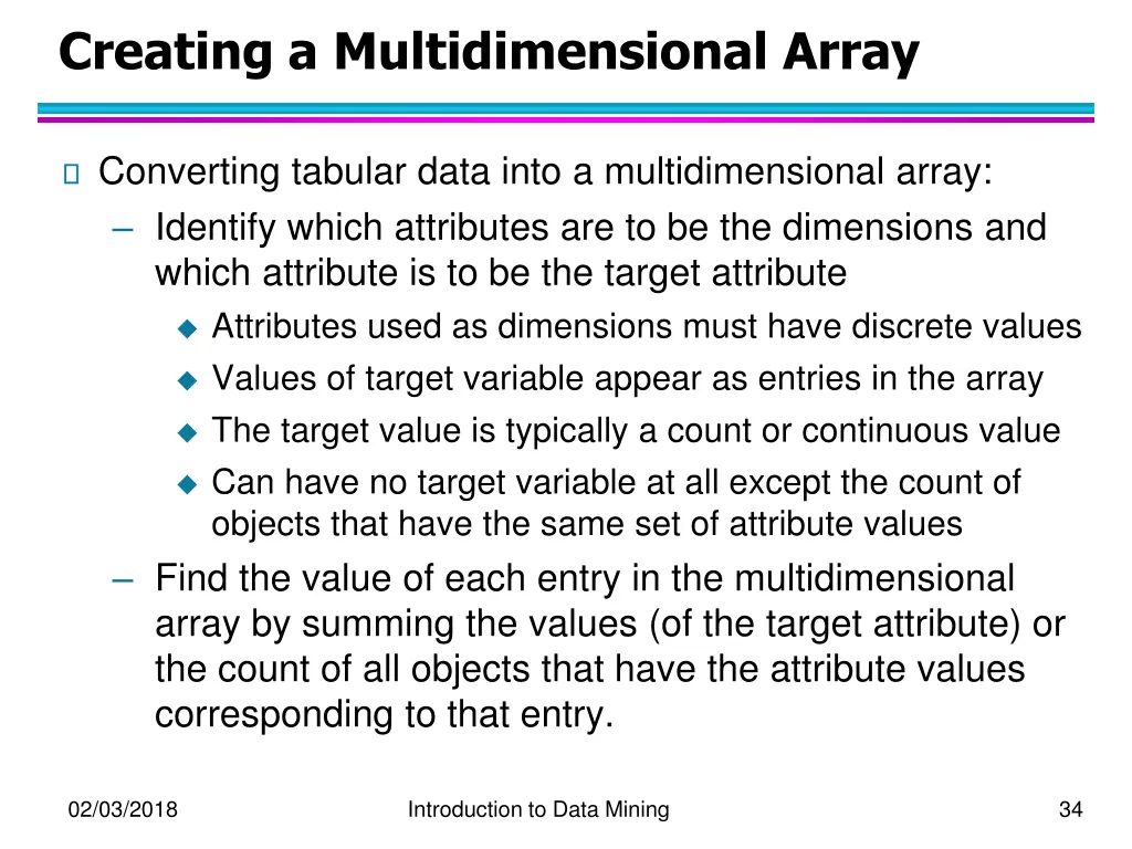 creating a multidimensional array