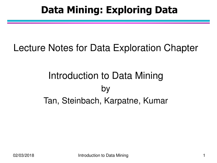 data mining exploring data