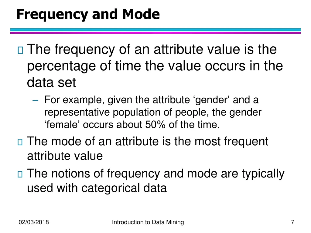 frequency and mode