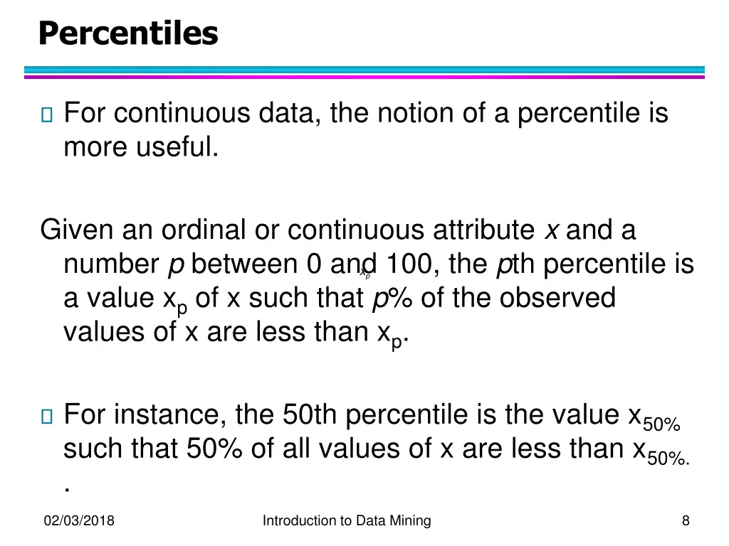 percentiles