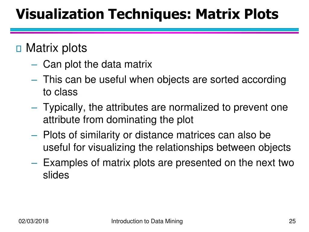visualization techniques matrix plots