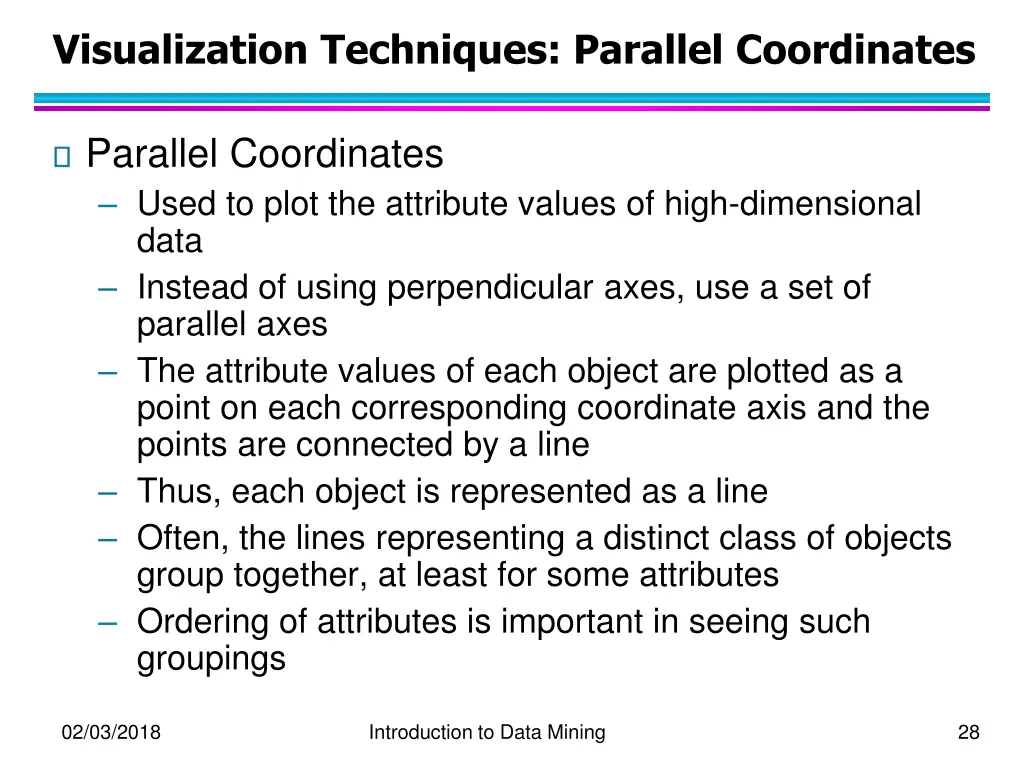 visualization techniques parallel coordinates