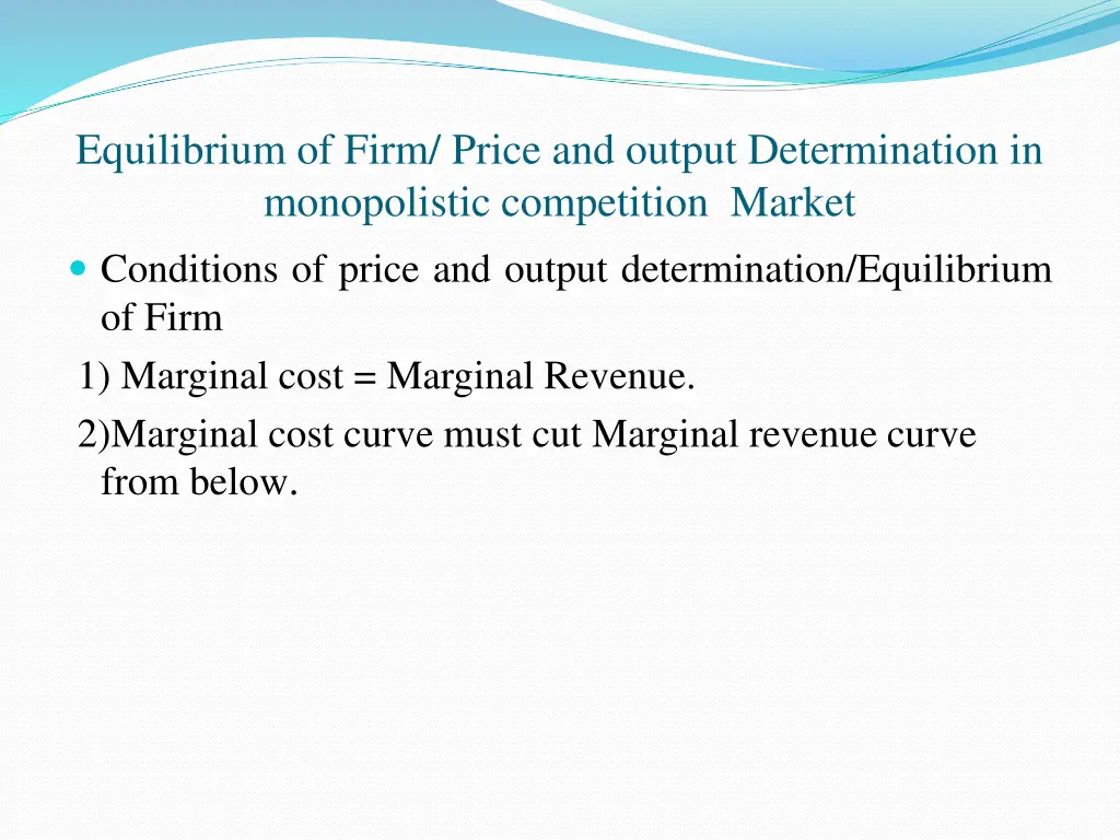equilibrium of firm price and output
