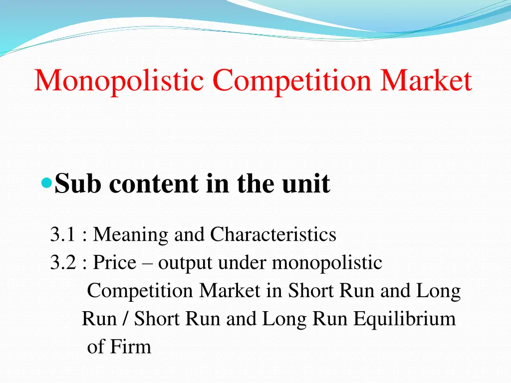 monopolistic competition market