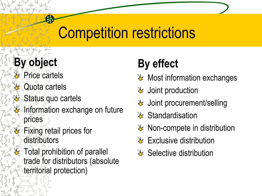 competition restrictions