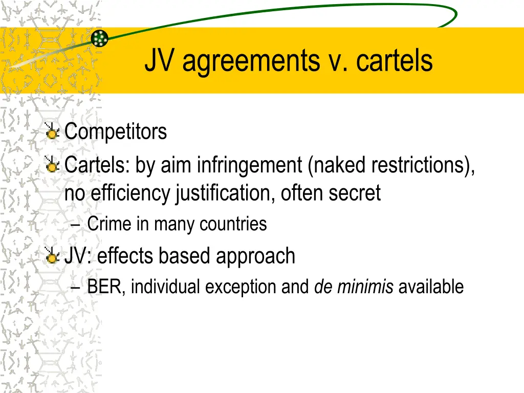 jv agreements v cartels