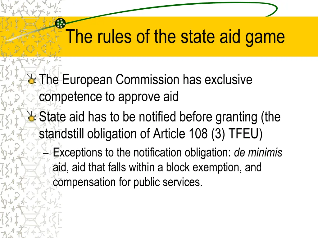 the rules of the state aid game