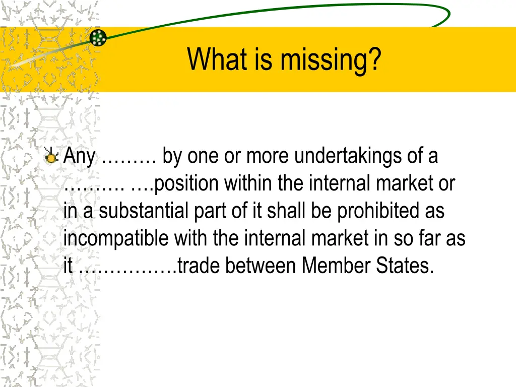 what is missing 1