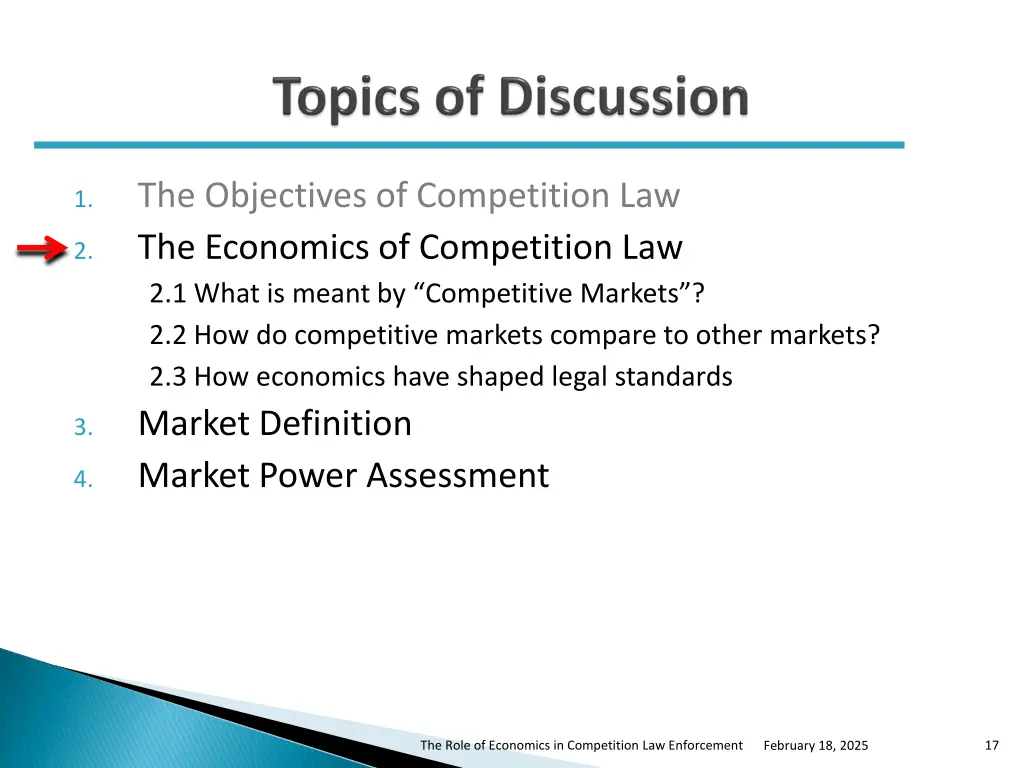 the objectives of competition law the economics 1
