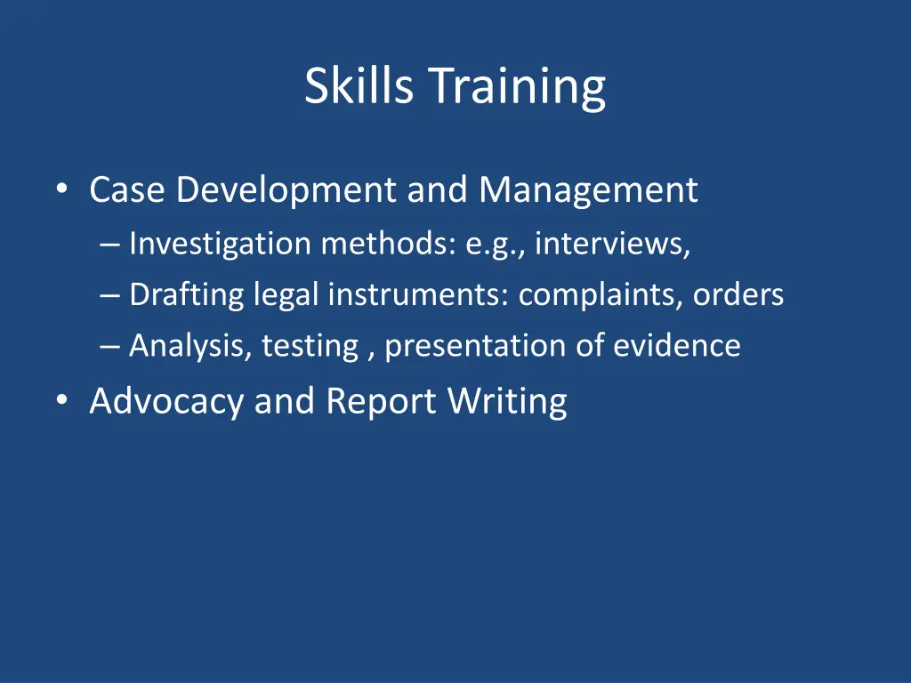skills training