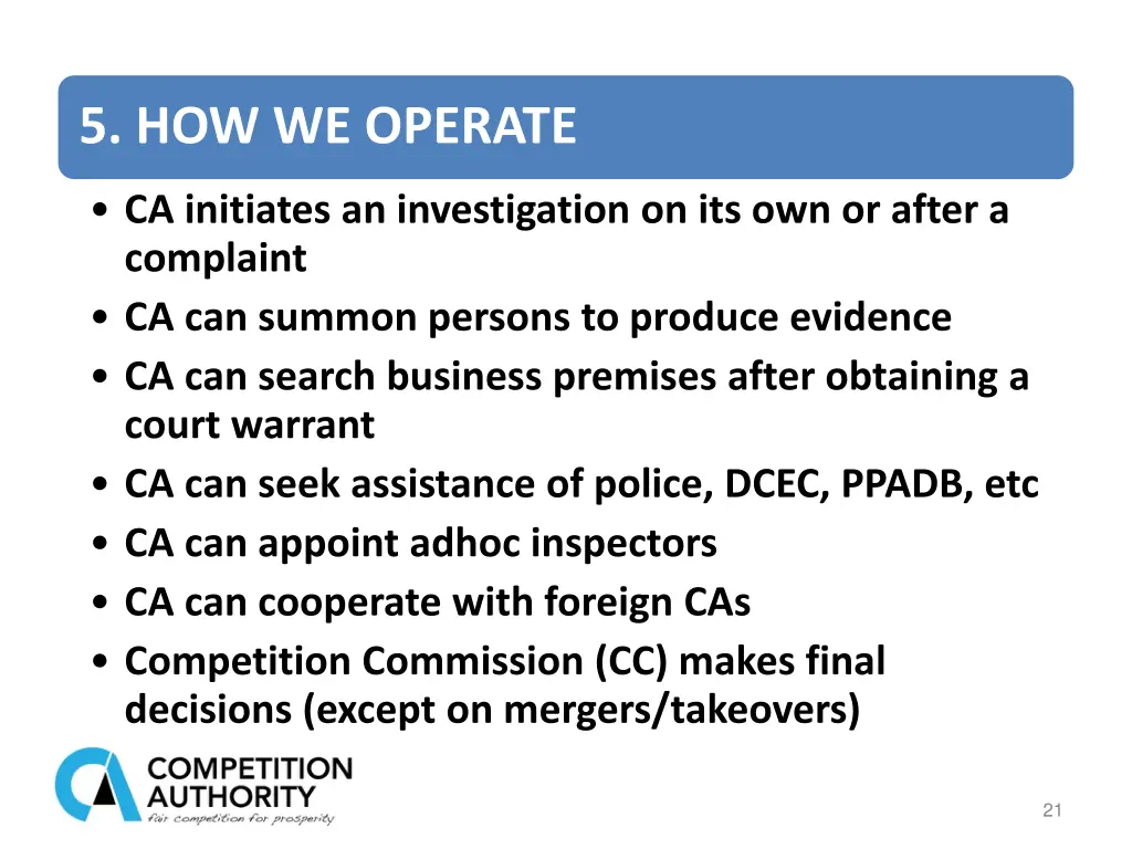 5 how we operate