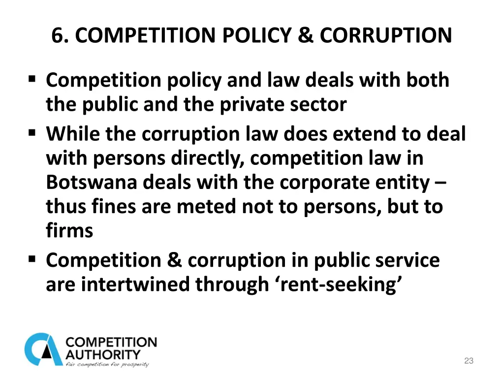 6 competition policy corruption
