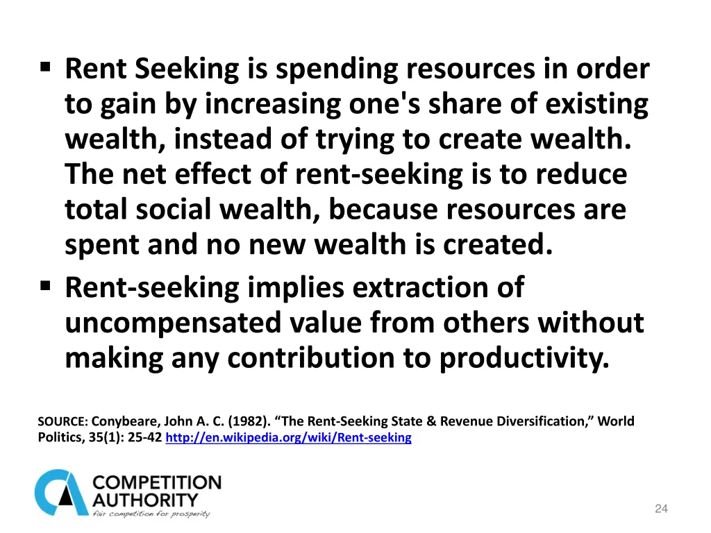 rent seeking is spending resources in order