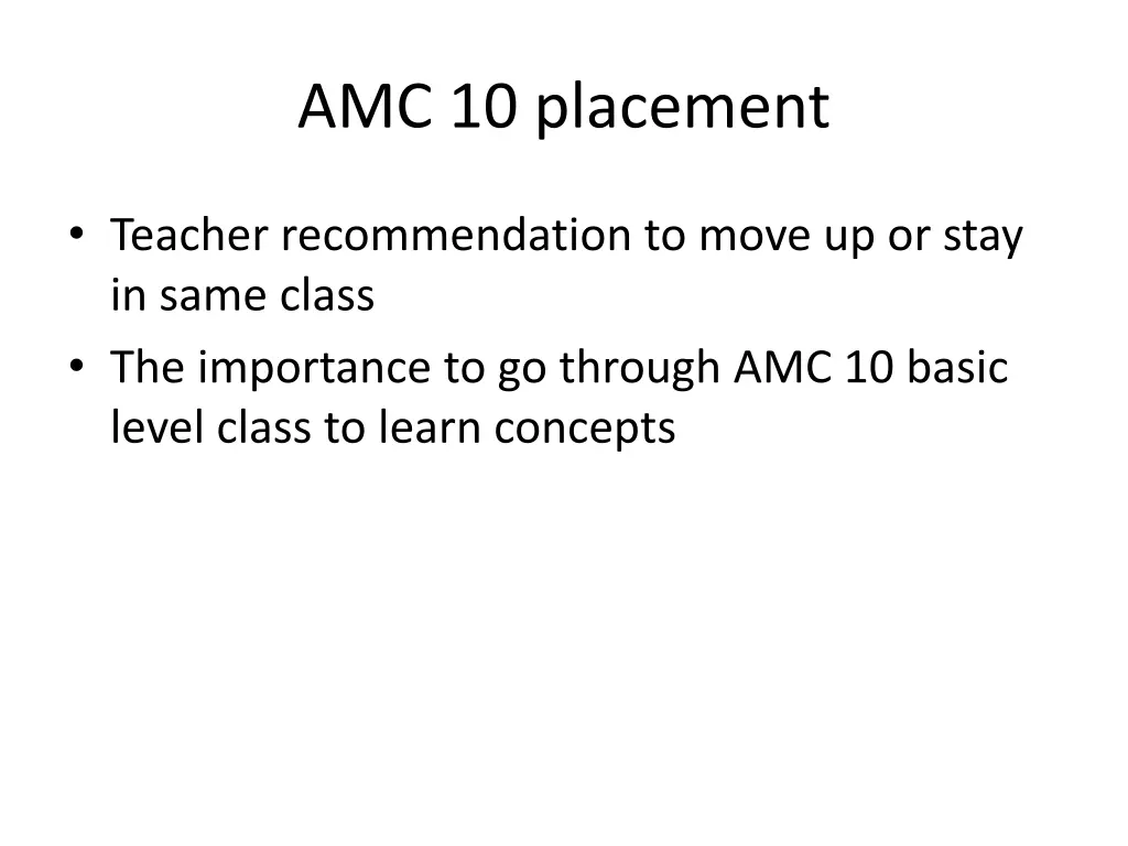 amc 10 placement