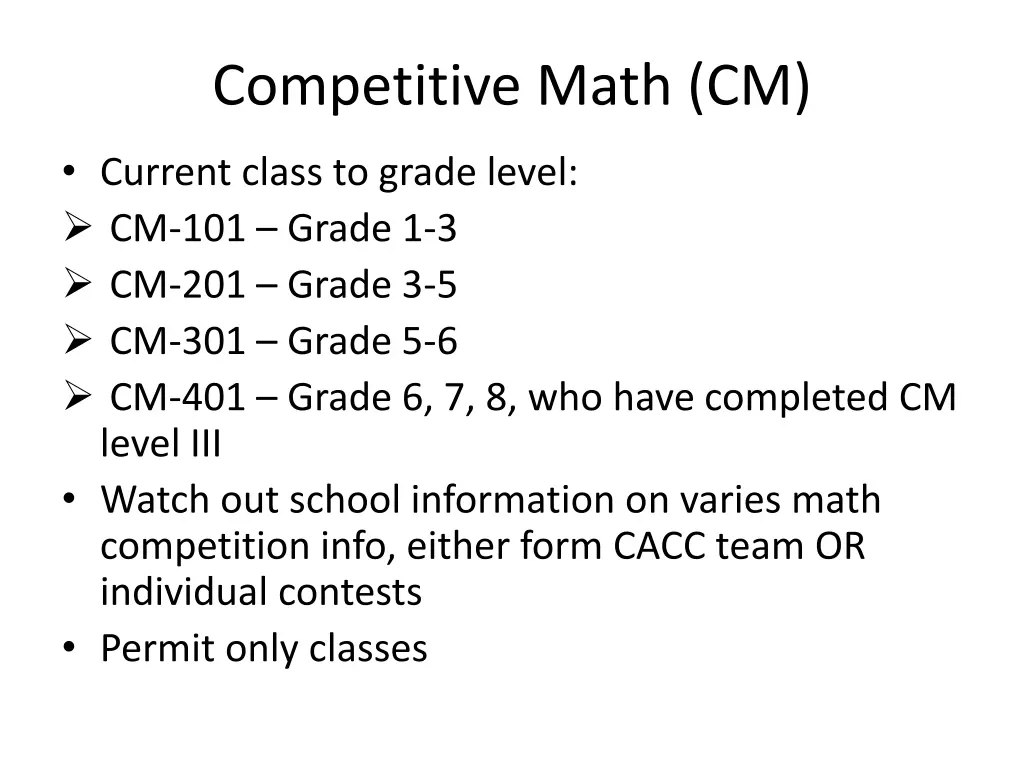 competitive math cm