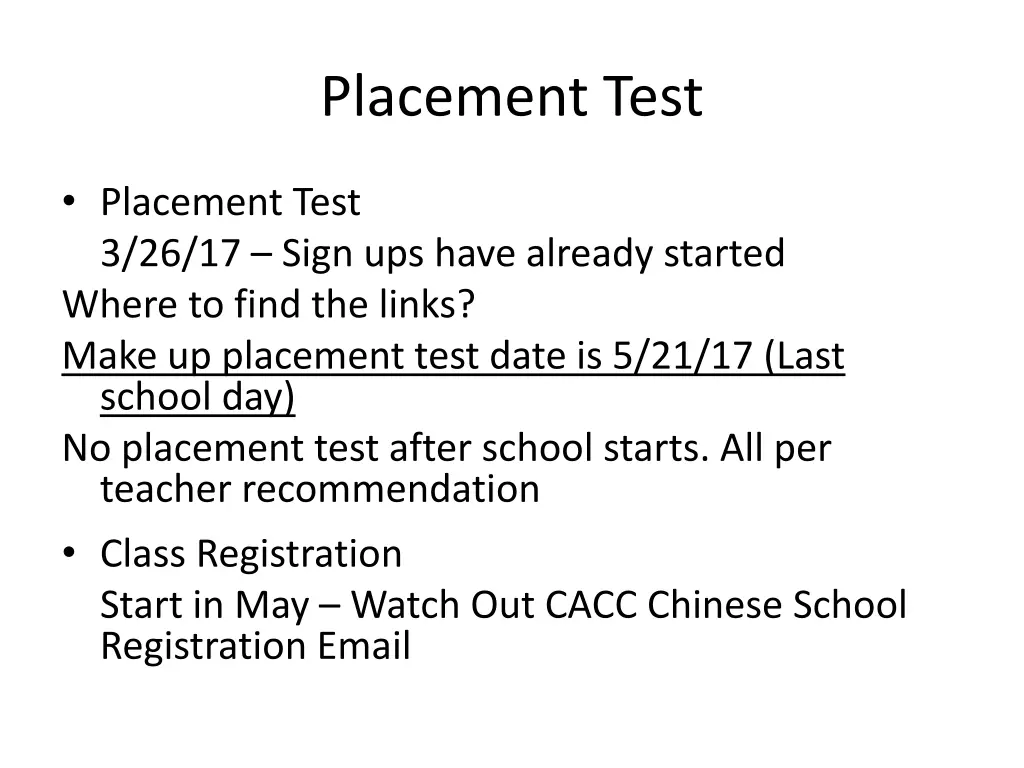 placement test