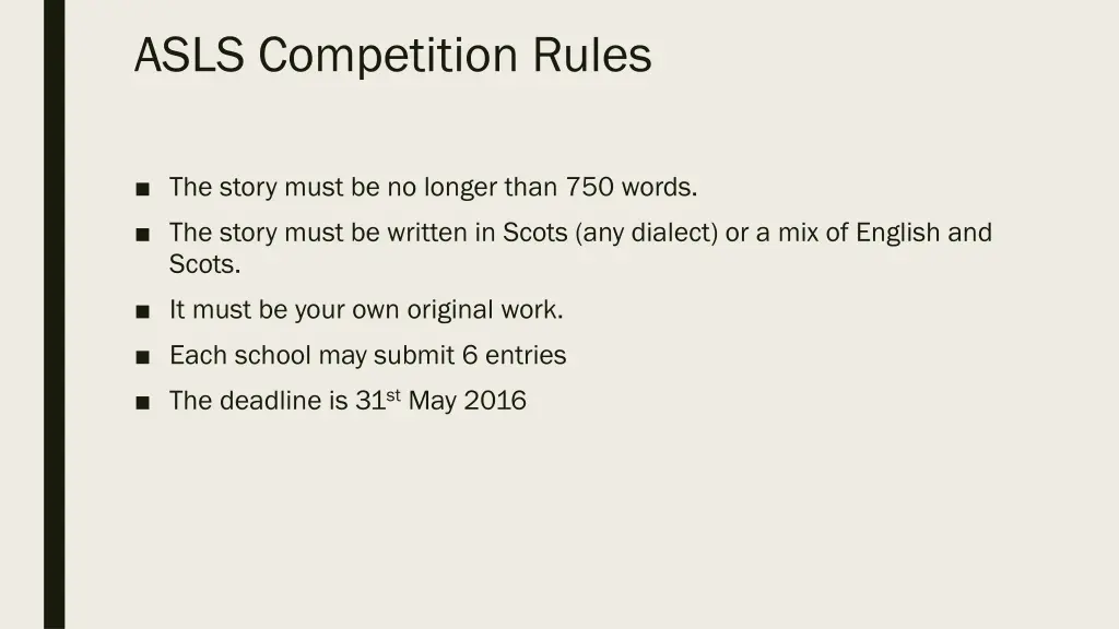 asls competition rules