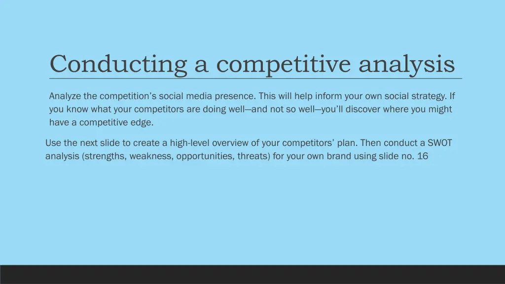conducting a competitive analysis