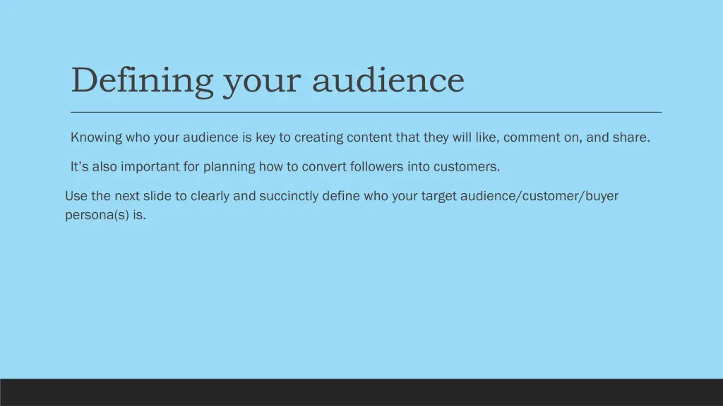 defining your audience