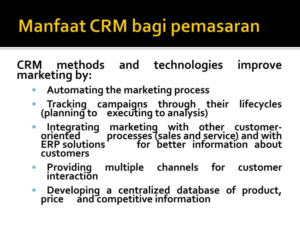 crm marketing by automating the marketing process