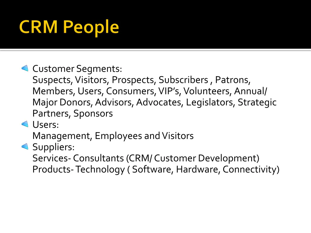 customer segments suspects visitors prospects