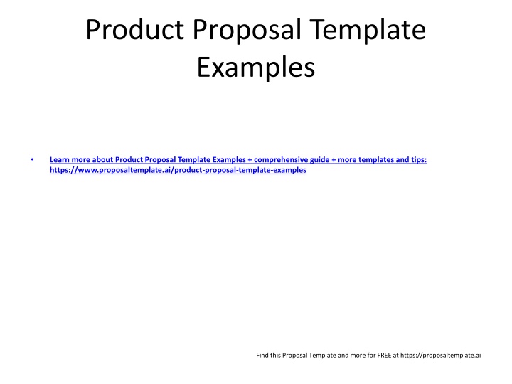 product proposal template examples