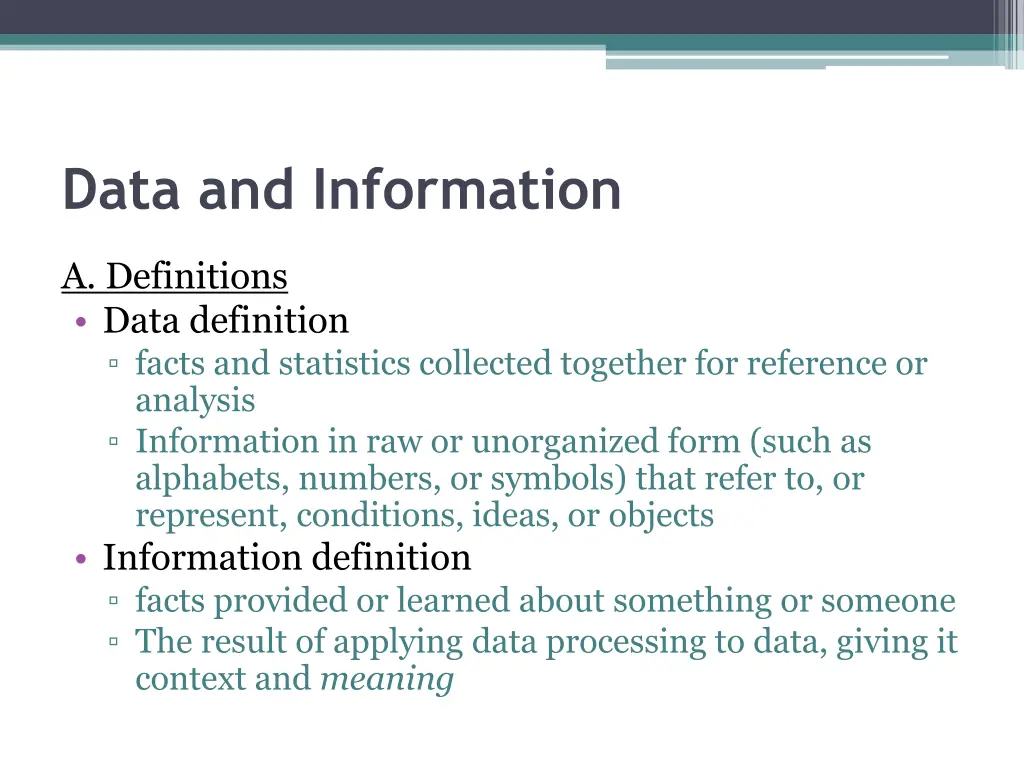 data and information