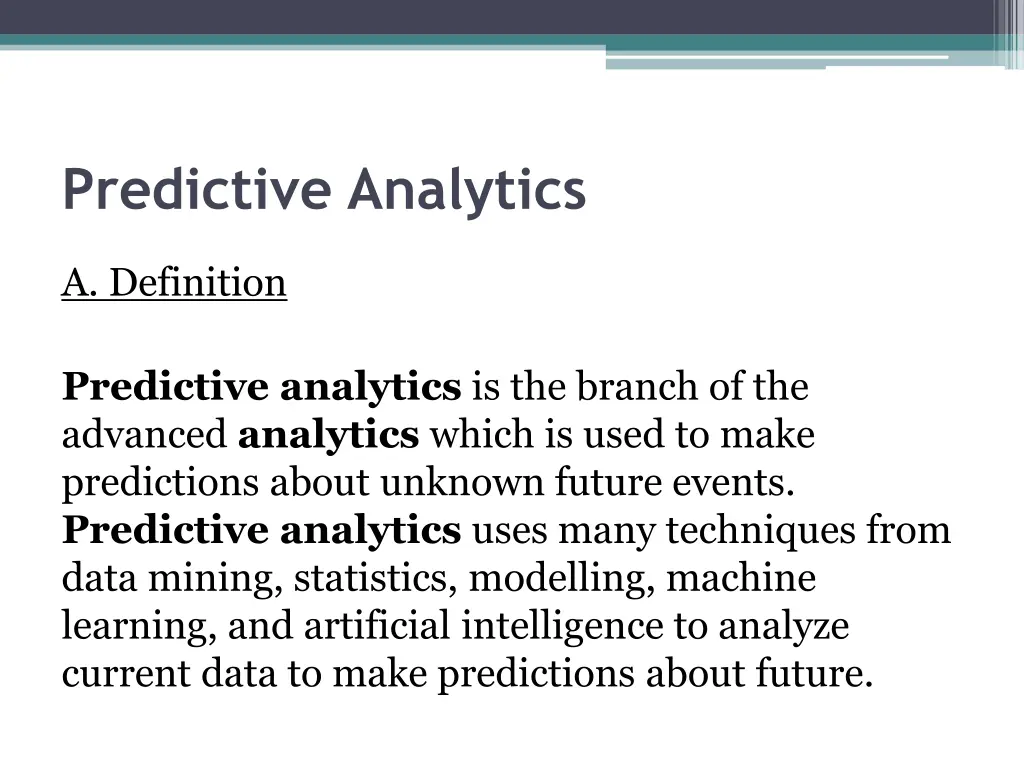 predictive analytics