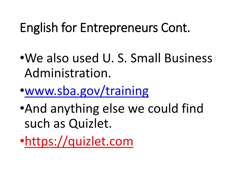 english for entrepreneurs cont english