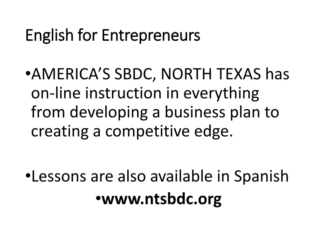 english for entrepreneurs english
