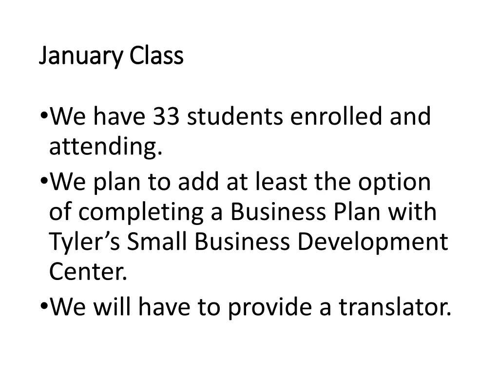 january class january class