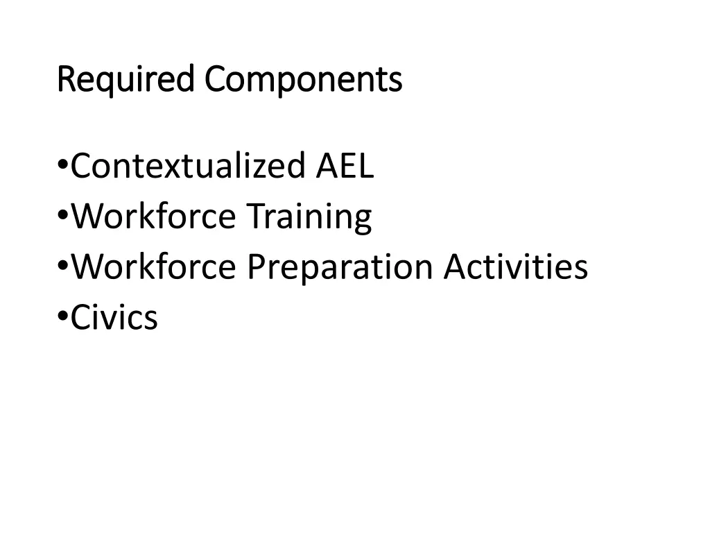 required components required components