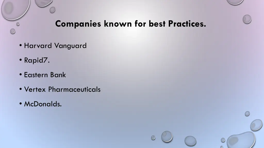 companies known for best practices