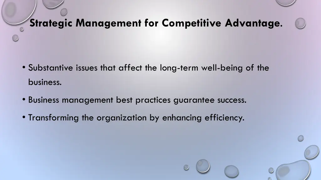 strategic management for competitive advantage