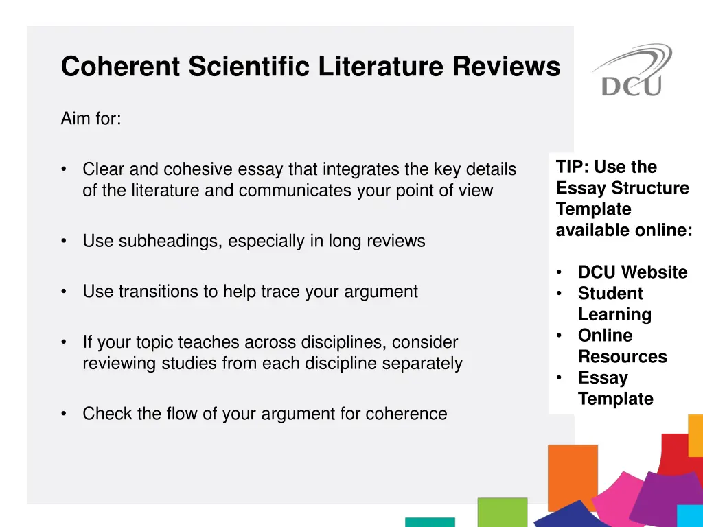 coherent scientific literature reviews 1