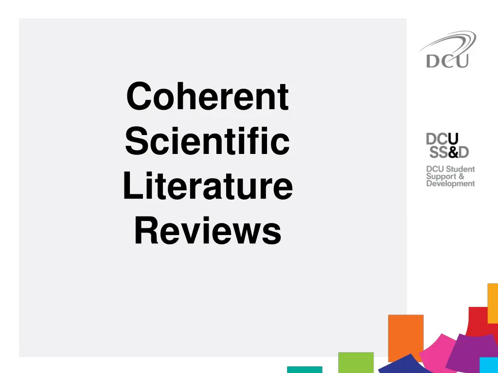 coherent scientific literature reviews