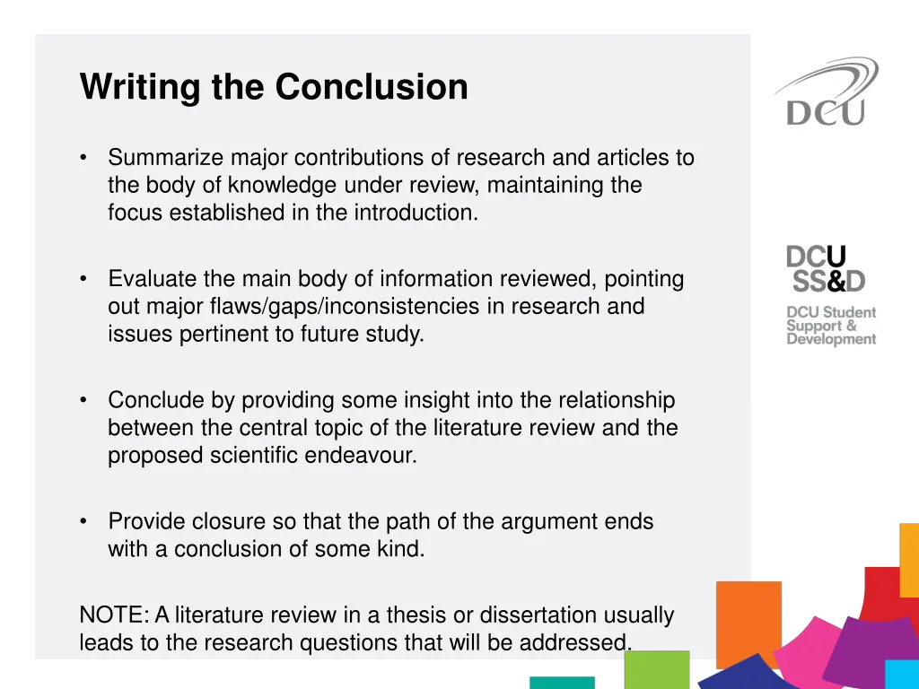 writing the conclusion