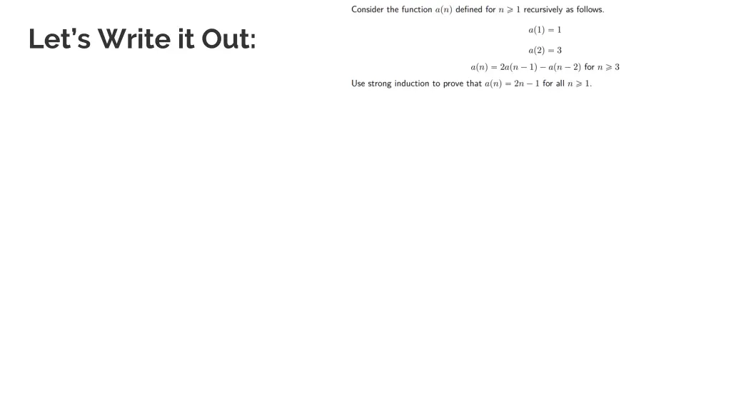let s write it out 1