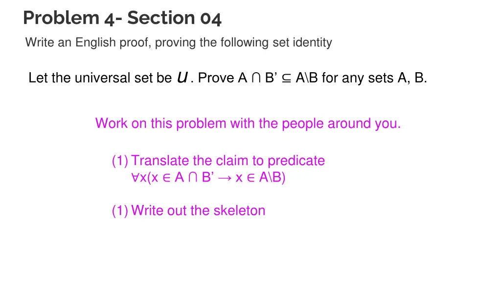 problem 4 section 04 write an english proof