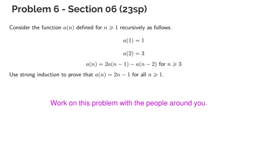 problem 6 section 06 23sp