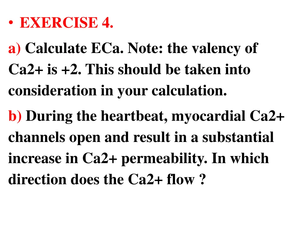 exercise 4 a calculate eca note the valency